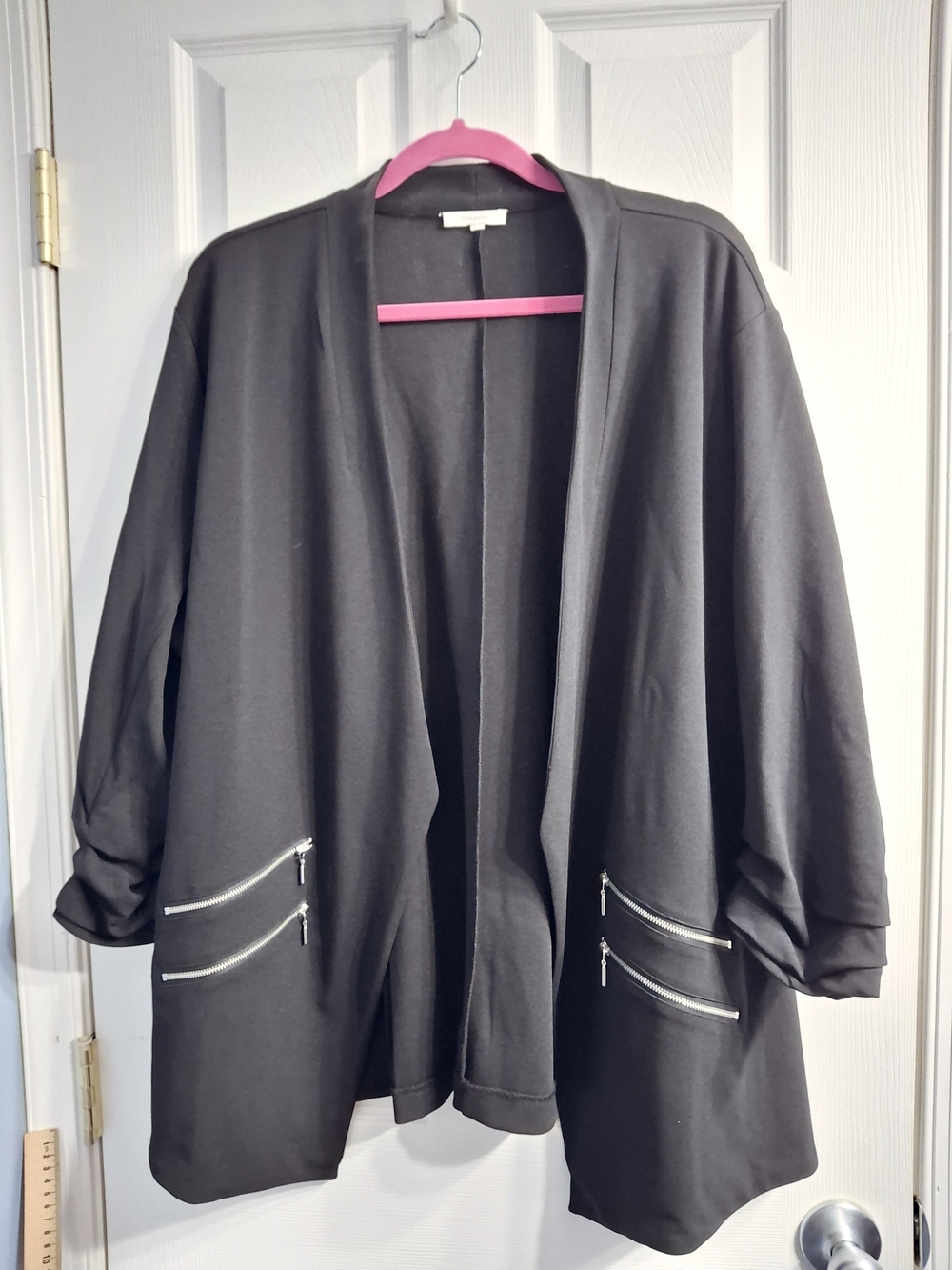 Maurices Black Open-Front Blazer with Dual Zip Pockets